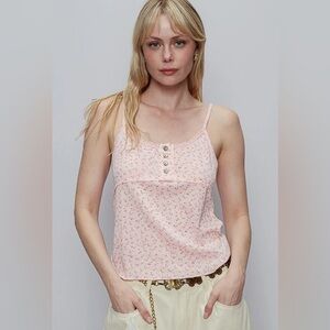 POL Rose Pink Floral Print Sleeveless Top